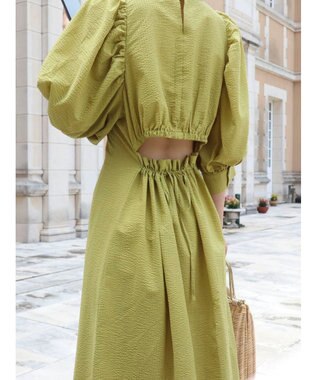 Green Parks AnriettMusee バックカットワークワンピース Lime Green
