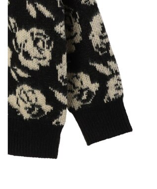 Green Parks ・ＳＵＧＡＲ　ＳＰＯＯＮ　フラワーシャギーカーディガン Black