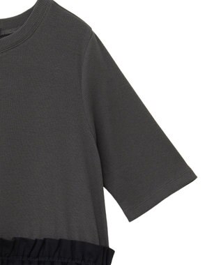 Green Parks ・ＳＵＧＡＲ　ＳＰＯＯＮ半袖リブドッキングワンヒ Charcoal Gray