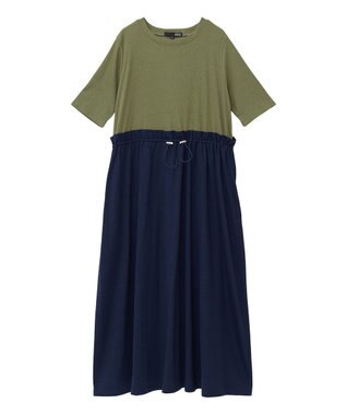 Green Parks ・ＳＵＧＡＲ　ＳＰＯＯＮ半袖リブドッキングワンヒ Charcoal Gray