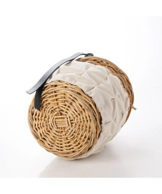 UNBILLION perche アラログ×タックキャンバス×姫路レザー付属カゴバッグ アイボリー