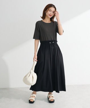 Green Parks ・ＳＵＧＡＲ　ＳＰＯＯＮ半袖リブドッキングワンヒ Charcoal Gray