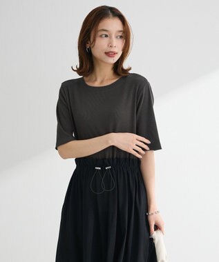 Green Parks ・ＳＵＧＡＲ　ＳＰＯＯＮ半袖リブドッキングワンヒ Charcoal Gray