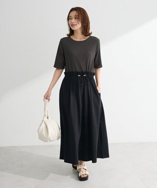 Green Parks ・ＳＵＧＡＲ　ＳＰＯＯＮ半袖リブドッキングワンヒ Charcoal Gray