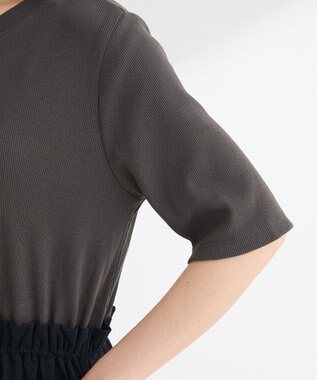 Green Parks ・ＳＵＧＡＲ　ＳＰＯＯＮ半袖リブドッキングワンヒ Charcoal Gray