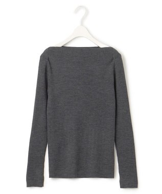 ICB 【洗える】エクストラファインメリノ  ボートネックプルオーバー ミディアムグレー系