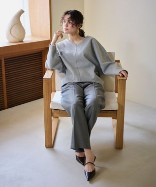 #Newans 【洗濯機可能/セットアップ】コクーンシルエットエアリープルオーバー トップグレー