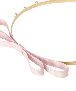 Maison de FLEUR グログランリボンメタルビジューカチューシャ Light Pink