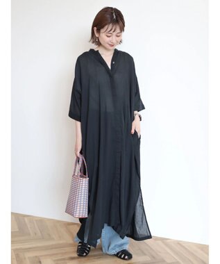 AMERICAN HOLIC ふんわりインドボイルロングワンピース Navy