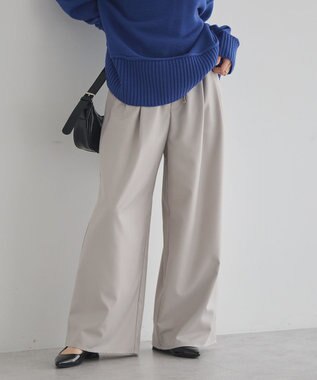 earth music&ecology ゆるとろパンツ Gray Beige