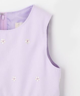 組曲 KIDS 【110-140cm】グログランアーチフラワー刺繍 ワンピース ラベンダー系7