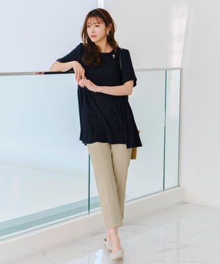 Tiaclasse 【小倉優子さん着用・日本製・洗える】サーラドライ・テーパードパンツ ベージュ