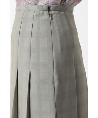 DAKS ビッグシャドーチェック セミフレアプリーツスカート カーキ