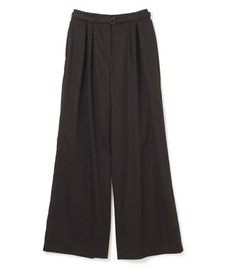 ライトコットンサテン　ワイドストレートトラウザーズ