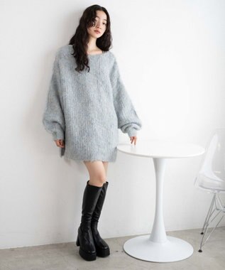 WEGO ストーム付きヒールロングブーツ ブラック