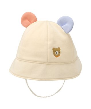 MIKI HOUSE HOT BISCUITS 【40-48cm】裏毛パイル素材 耳付き帽子 マルチカラー