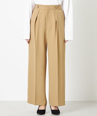 NAVE 【ReNAVE】ウォッシャブルツイル ワイドタックパンツ キャメル系