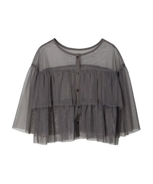 Green Parks ・ＳＵＧＡＲ　ＳＰＯＯＮ　チュールティアードブラウス Charcoal Gray