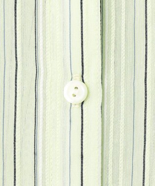 J.PRESS LADIES S 【洗える】ランダムストライプ シアー シャツカラー カットソー ライムストライプ系