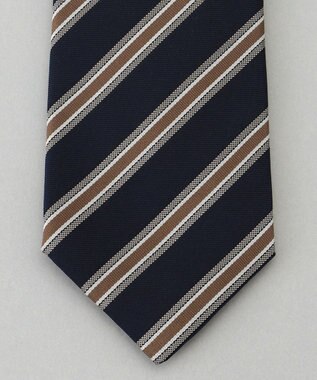 GOTAIRIKU  GOTAIRIKU別注【日本製】シルク ネクタイ_レジメンタル柄 ネイビー×ブラウン