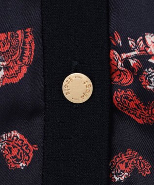 23区 スカーフパネルプリント カーディガン ネイビー系