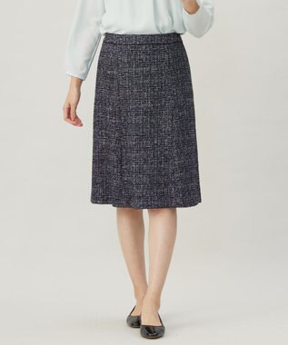 J.PRESS LADIES 【セットアップ対応】ファンシーツイード スカート ネイビーミックス系