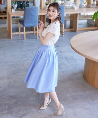 Tiaclasse 【洗える】幅広く活躍が期待できるボウタイレースブラウス オフホワイト