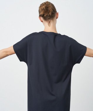 ATON SUVIN 60/2 | キャップスリーブドレス NAVY