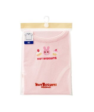 MIKI HOUSE HOT BISCUITS 【80-120cm】 フライス素材半袖肌着(女の子用インナー) ピンク