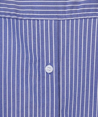 ANY 【洗濯機可能/接触冷感/UVケア】カラーストライプシャツ ブルーロンスト