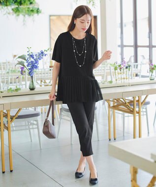 Tiaclasse 【小倉優子さん着用・日本製・洗える】サーラドライ・テーパードパンツ ブラック