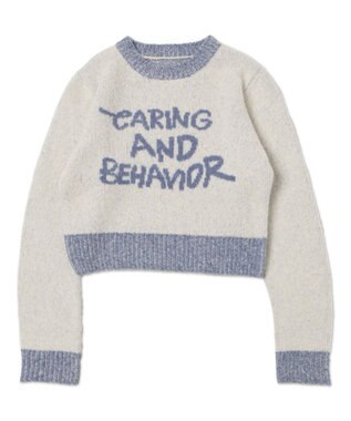 WEGO フラッフィーグラフィックちびニット オフホワイト