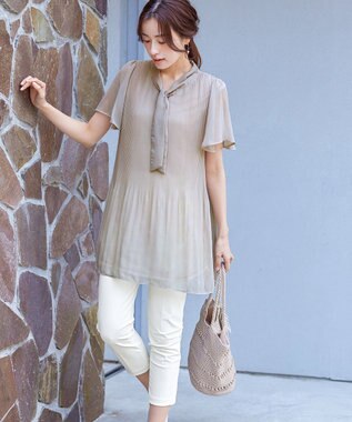 Tiaclasse 【小倉優子さん着用・日本製・洗える】サーラドライ・テーパードパンツ オフホワイト