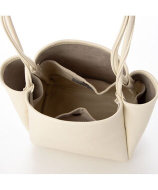 UNBILLION カシュカシュ cachecache / シュリンク合皮ワンハンドル手提げ アイボリー