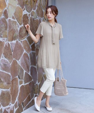 Tiaclasse 【小倉優子さん着用・日本製・洗える】サーラドライ・テーパードパンツ オフホワイト