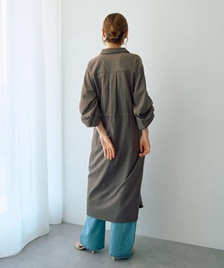 YECCA VECCA 【UVカット】2way袖バルーンワンピース Charcoal Gray