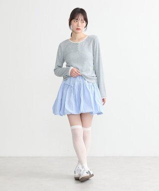 earth music&ecology 【WEB限定】アイレットジャカードタイトプルオーバー Gray