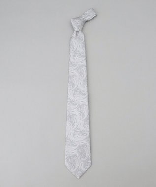 GOTAIRIKU 【WEAR BLACK】フォーマル用_ペイズリー ネクタイ ライトグレー系8