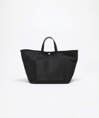 TOPKAPI 【Breath TOPKAPI sis】【WEB限定】ナイロン レザーポケット トートバッグ ショルダー付き A4 / 軽量 / CALM カーム ブラック