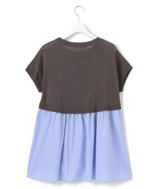 23区 S 【洗える】レイヤードデザイン ニット ブラウン×サックスストライプ