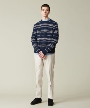 J.PRESS MEN ドライコットン フェアアイルニット ネイビー系1