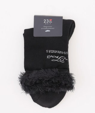23区GOLF 【WOMEN】ふわもこボアニットソックス 18cm ブラック系