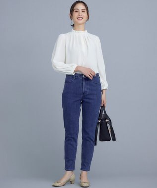 組曲 【WEB限定】ライトデシン フリル襟ブラウス アイボリー系