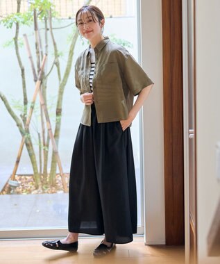 ANY シアーテックリネンシャツ カーキ