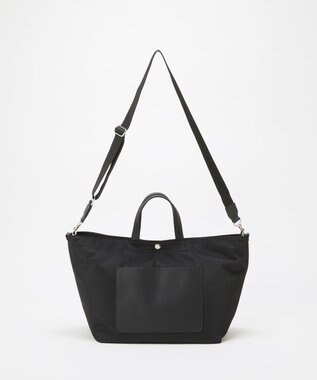 TOPKAPI 【Breath TOPKAPI sis】【WEB限定】ナイロン レザーポケット トートバッグ ショルダー付き A4 / 軽量 / CALM カーム ブラック