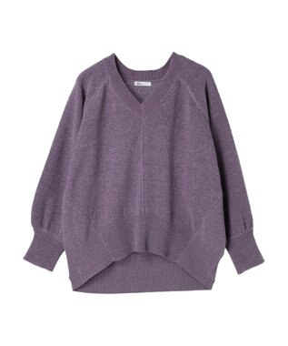 CRAFT STANDARD BOUTIQUE 洗えるコードモールＶネックプルオーバー Purple