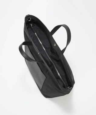 TOPKAPI 【Breath TOPKAPI sis】【WEB限定】ナイロン レザーポケット トートバッグ ショルダー付き A4 / 軽量 / CALM カーム ブラック