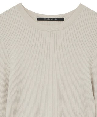 YECCA VECCA 袖口シアーリブニット Light Beige