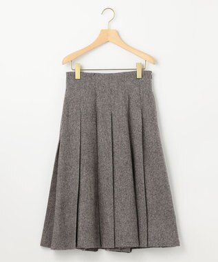 組曲 L 【WEB限定】ネコアシツィード プリーツスカート グレー系