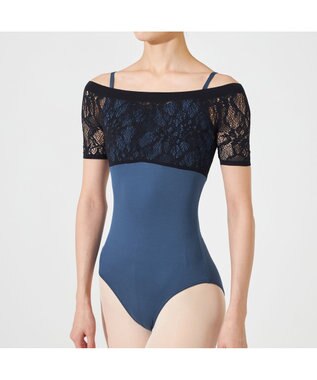 Chacott ハーフスリーブレオタード インディゴブルー